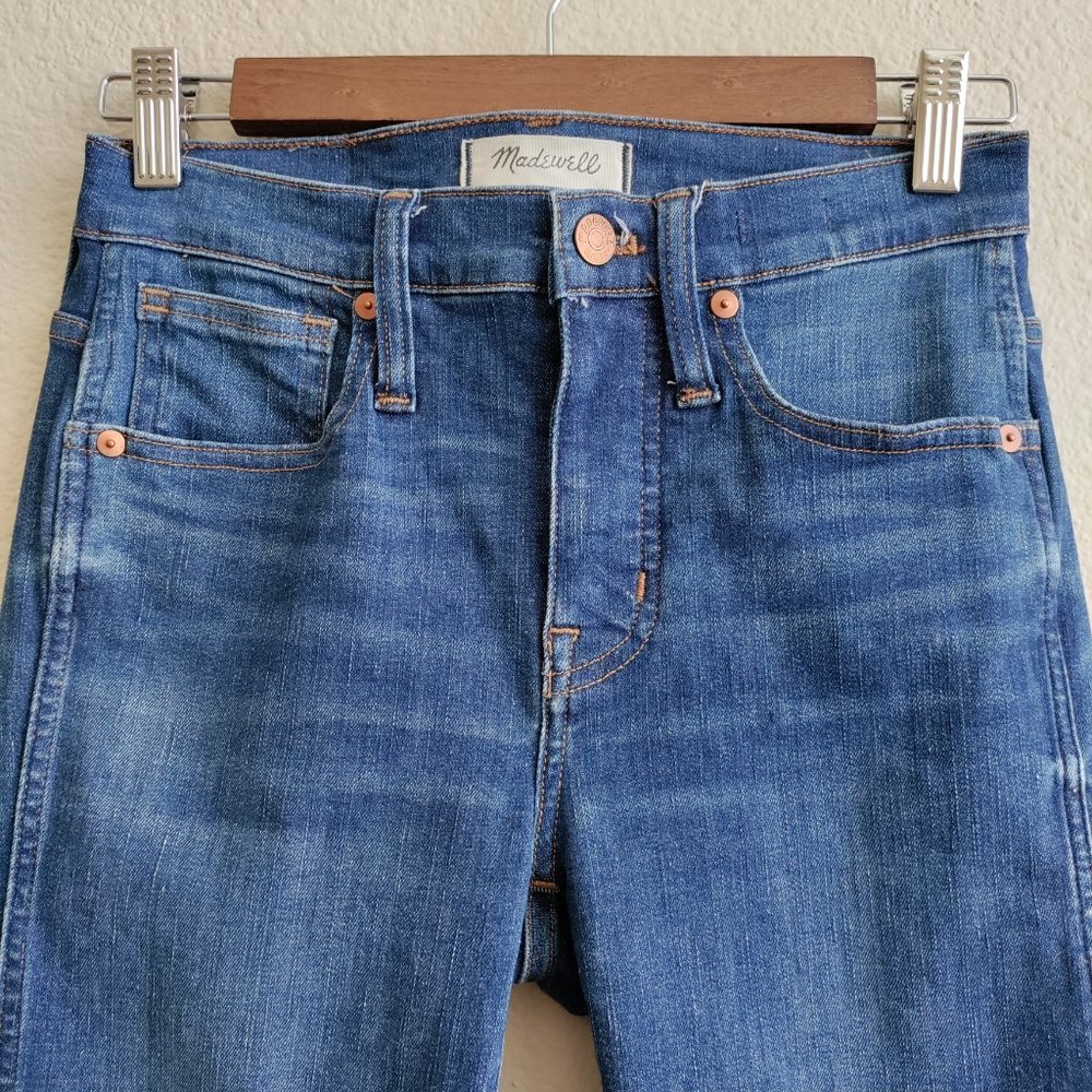 Madewell 9" High-Rise Skinny Jeans in Paloma Wash - Raw Hem Edition Size 25 - Picture 4 of 15